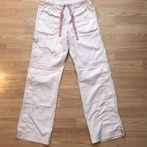WonderWink Cargo Scrub Pants- Small/Lt Pink&Gray
